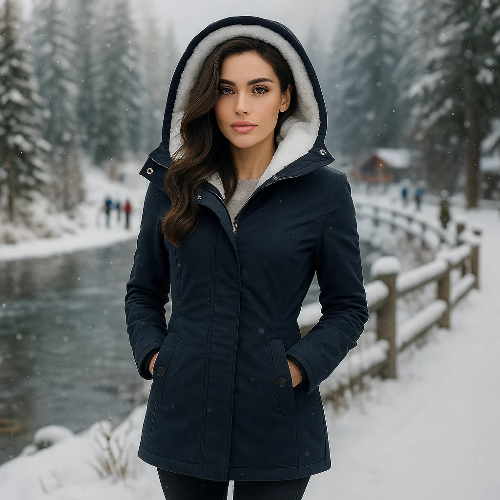 Camila Plisseret Katoenen Jas - Capuchon - Licht & Stijlvol