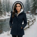 Camila Plisseret Katoenen Jas - Capuchon - Licht & Stijlvol