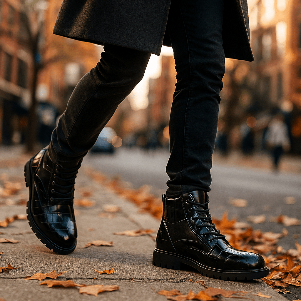 Jamison – Miesten Sotilaskengät Krokotiilikuviolla - EmiyoSuomi - miesten nilkkurit