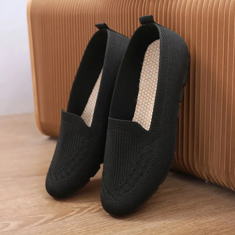 Naisten neule loaferit slip-on hengittävä kevytpohja