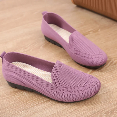 Naisten neule loaferit slip-on hengittävä kevytpohja