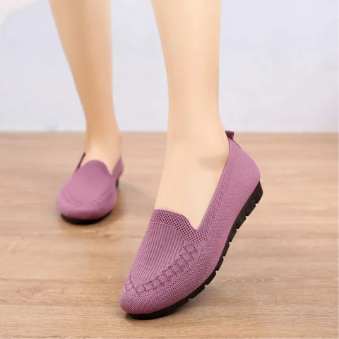 Naisten neule loaferit slip-on hengittävä kevytpohja