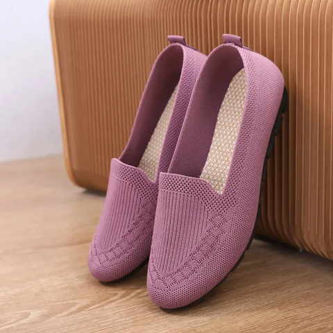 Naisten neule loaferit slip-on hengittävä kevytpohja