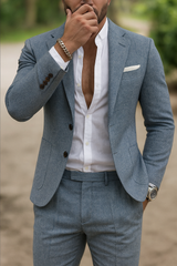 Miesten Slim Fit Puku 2 Osaa Blazer Housut