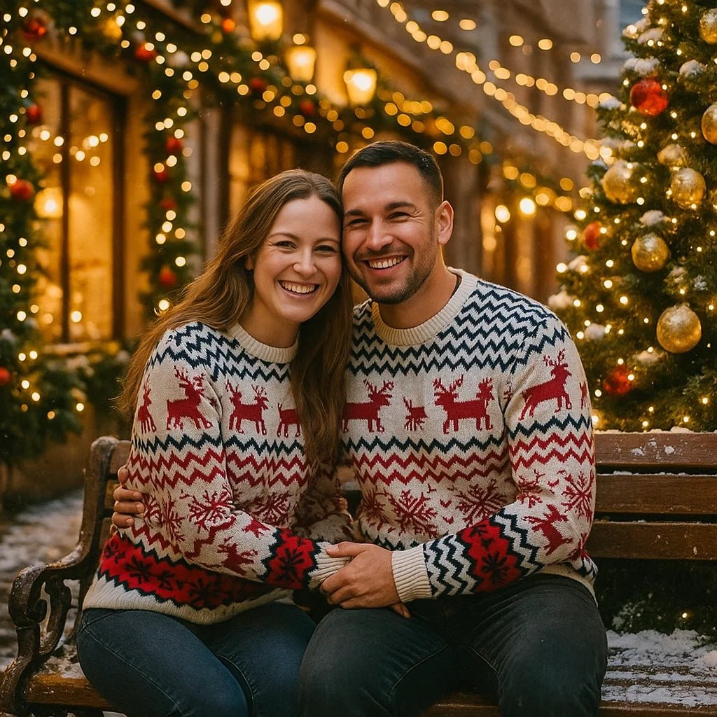 Jouluparien Neulepaita - setti – Yhteensopivat Jouluneuleet – Lahjaidea - EmiyoSuomi - Joulupuserot