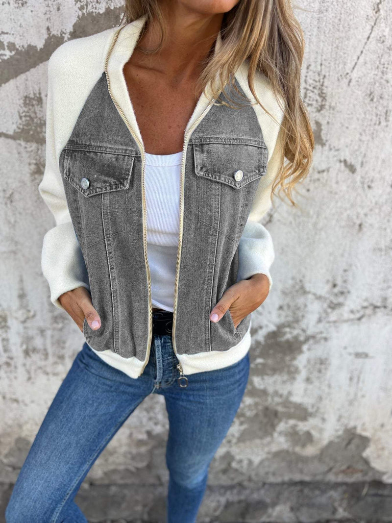 Hilda - Moderni Takki Denim-kankaasta-talvitakit-EmiyoSuomi