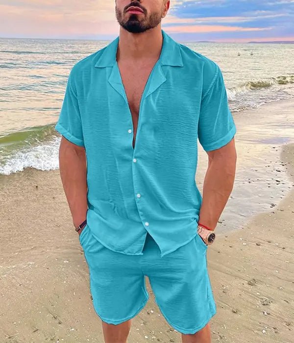 Julian Lyhythihainen paita - Shortsit Set Miehille Kesämuoti - EmiyoSuomi - Miesten T - paidat