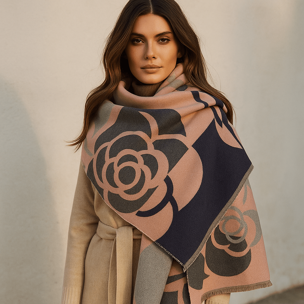 Käännettävä Painettu Huivi – Tyylikäs Kukallinen Muotoilu - EmiyoSuomi - Huivit