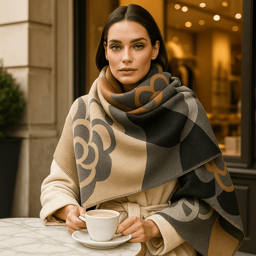 Käännettävä Painettu Huivi – Tyylikäs Kukallinen Muotoilu - EmiyoSuomi - Huivit