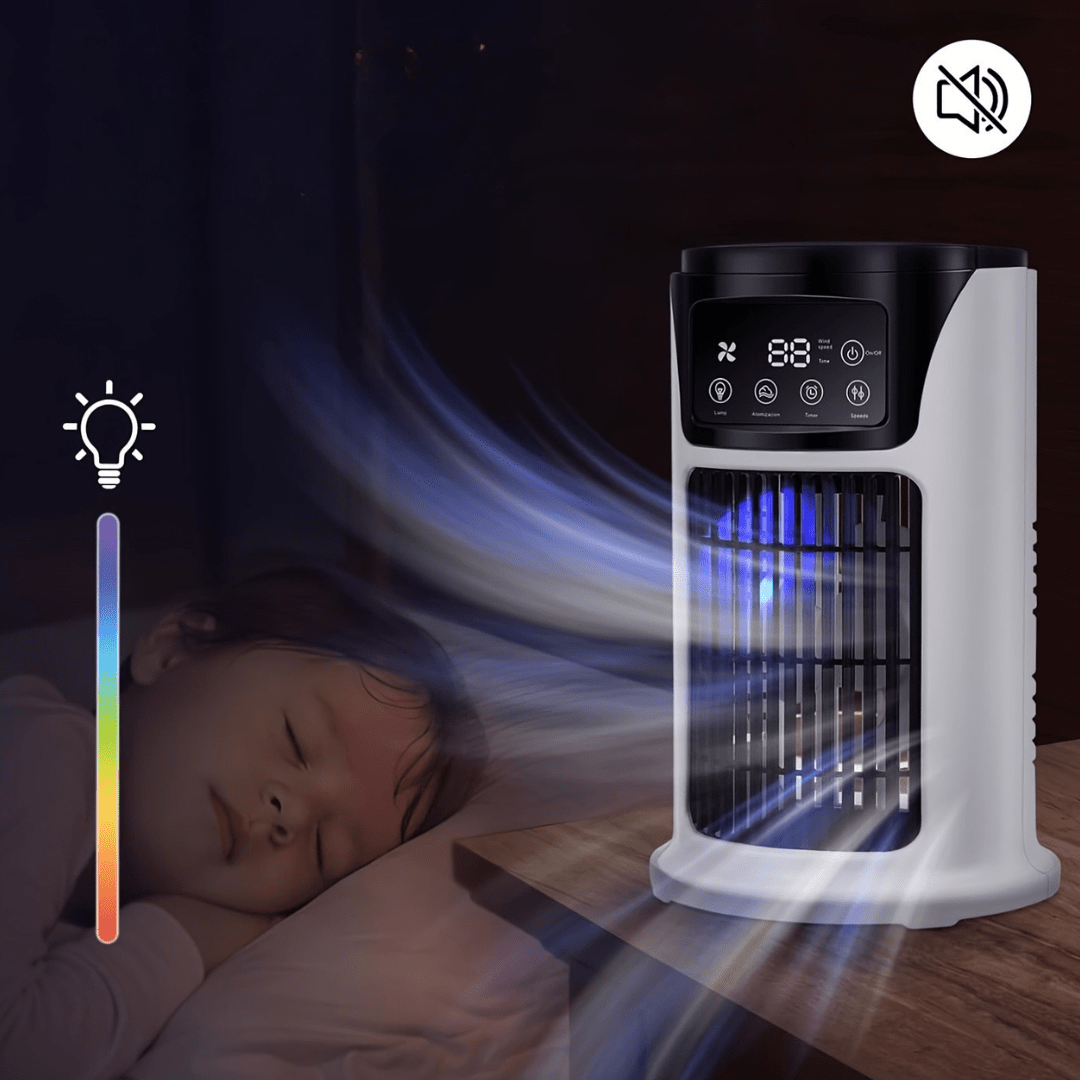 Kannettava Ilmajäähdytin Höyrystin Tuuletin USB Valkoinen - EmiyoSuomi - jäähdytys