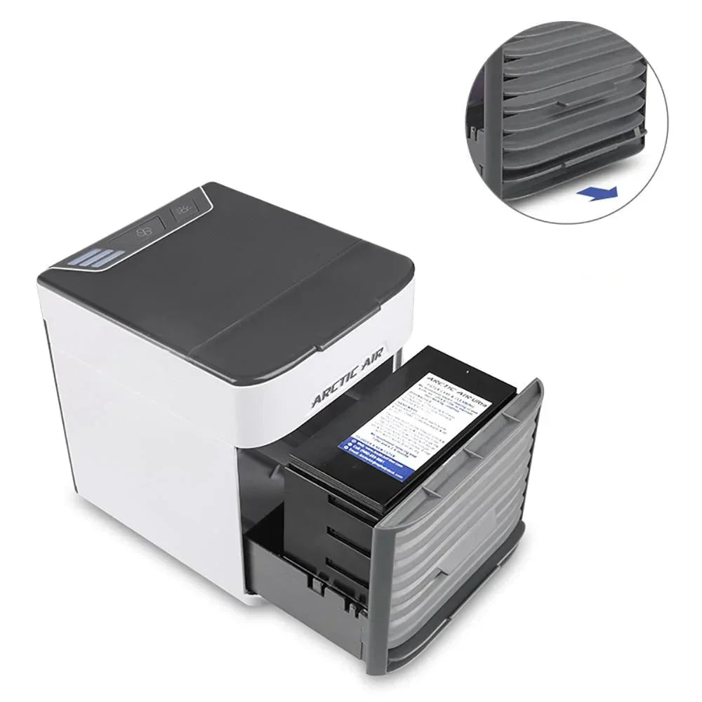 Kannettava Ilmajäähdytin Tuulettimella ja Puhdistusvalolla - EmiyoSuomi - jäähdytys