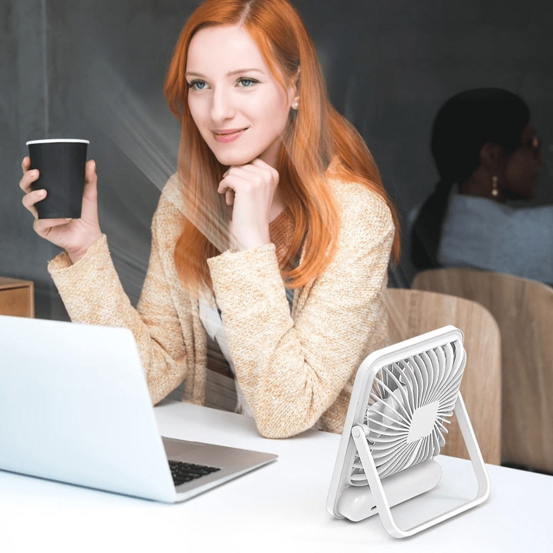 Kannettava USB - ladattava pöytätuuletin - EmiyoSuomi - jäähdytys