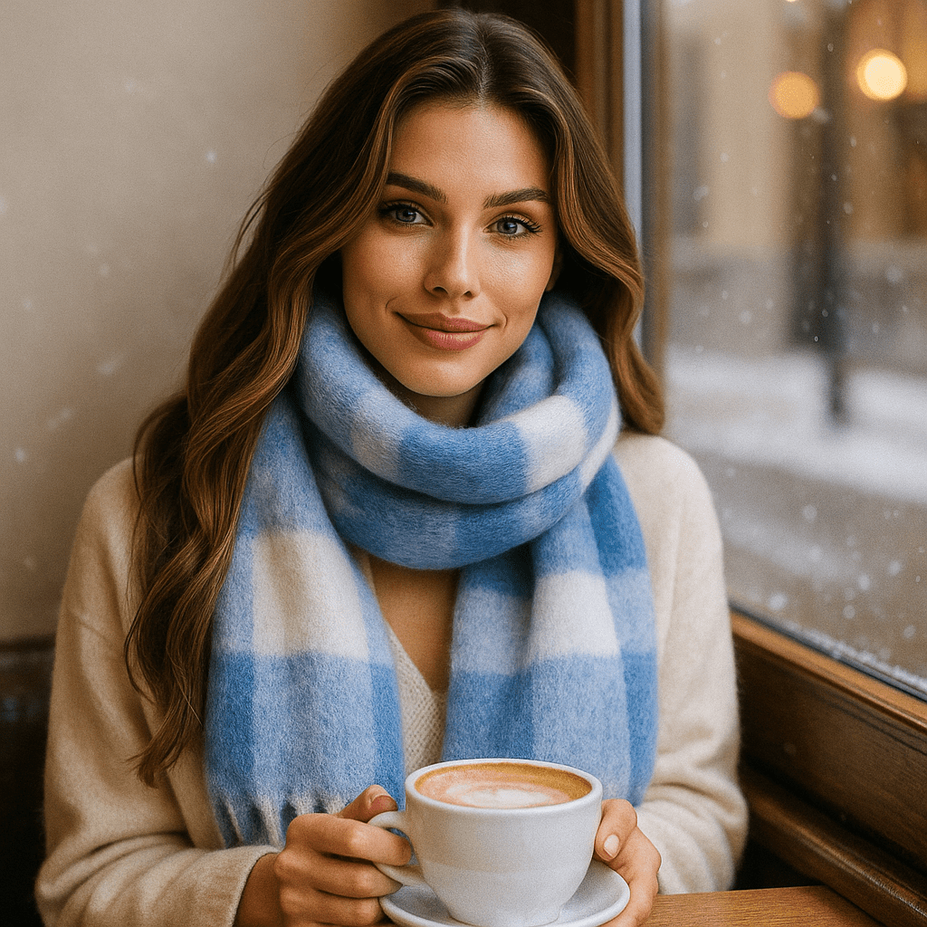 Karmin Ruudullinen Huivi – Eleganssia, Pehmeyttä ja Lämpöä - EmiyoSuomi - Huivit