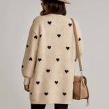 Kaunis Pitkä Neulecardigan - Sydänyksityiskohta - Mukava & Tyylikäs - EmiyoSuomi - Neuleet