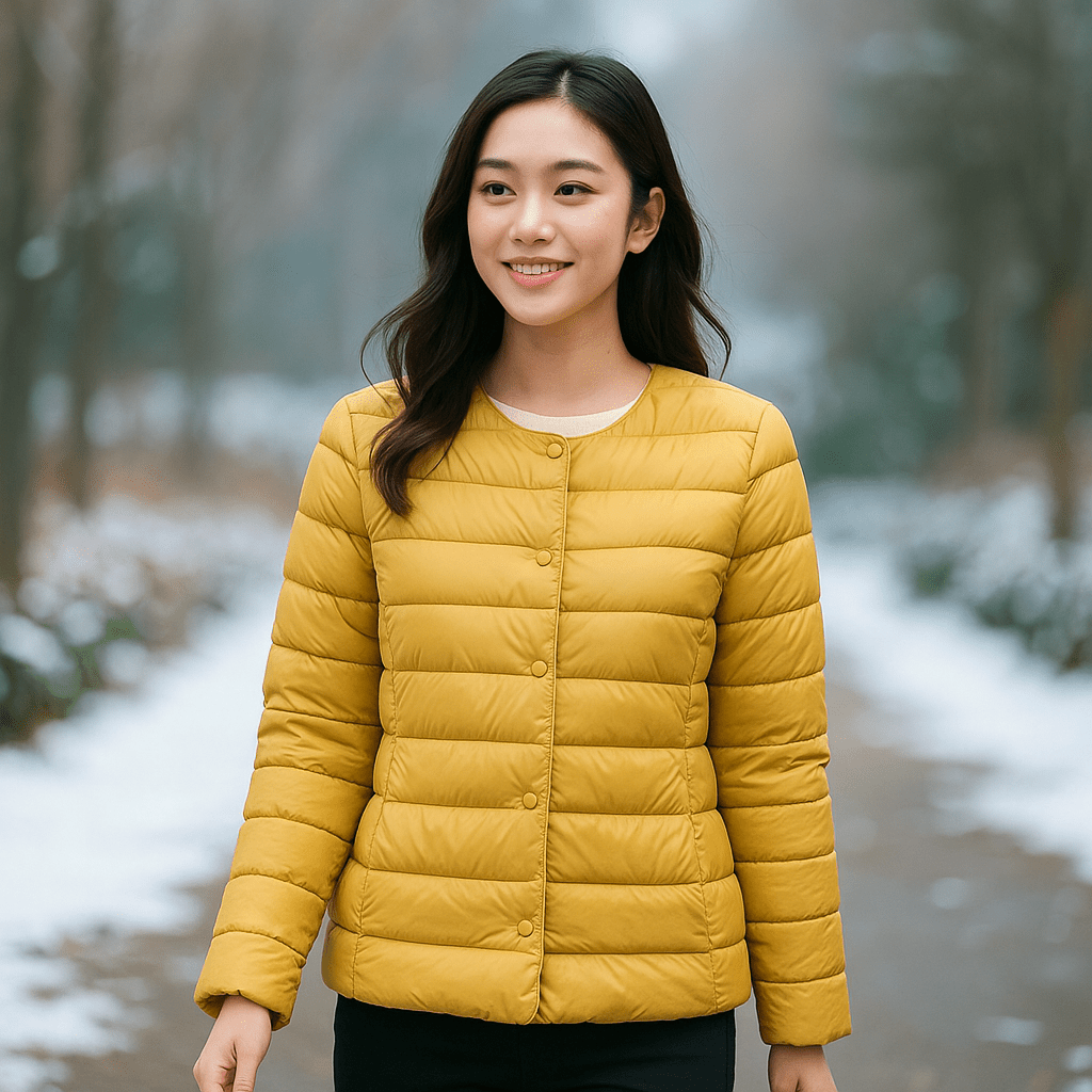 Kevyt Vuorattu Untuvapuku - Talvilämpö - Mukavuus - Tyyli - EmiyoSuomi - Takki Nainen