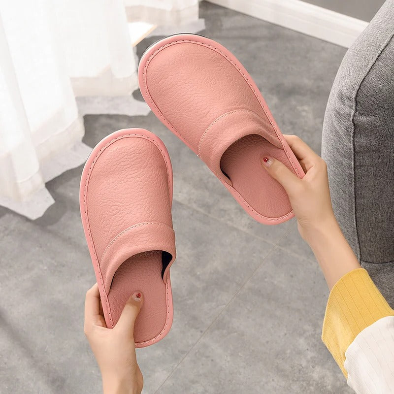 Naisten tossut slip-on kotikäyttöön vegaaninahka pehmeä pohja