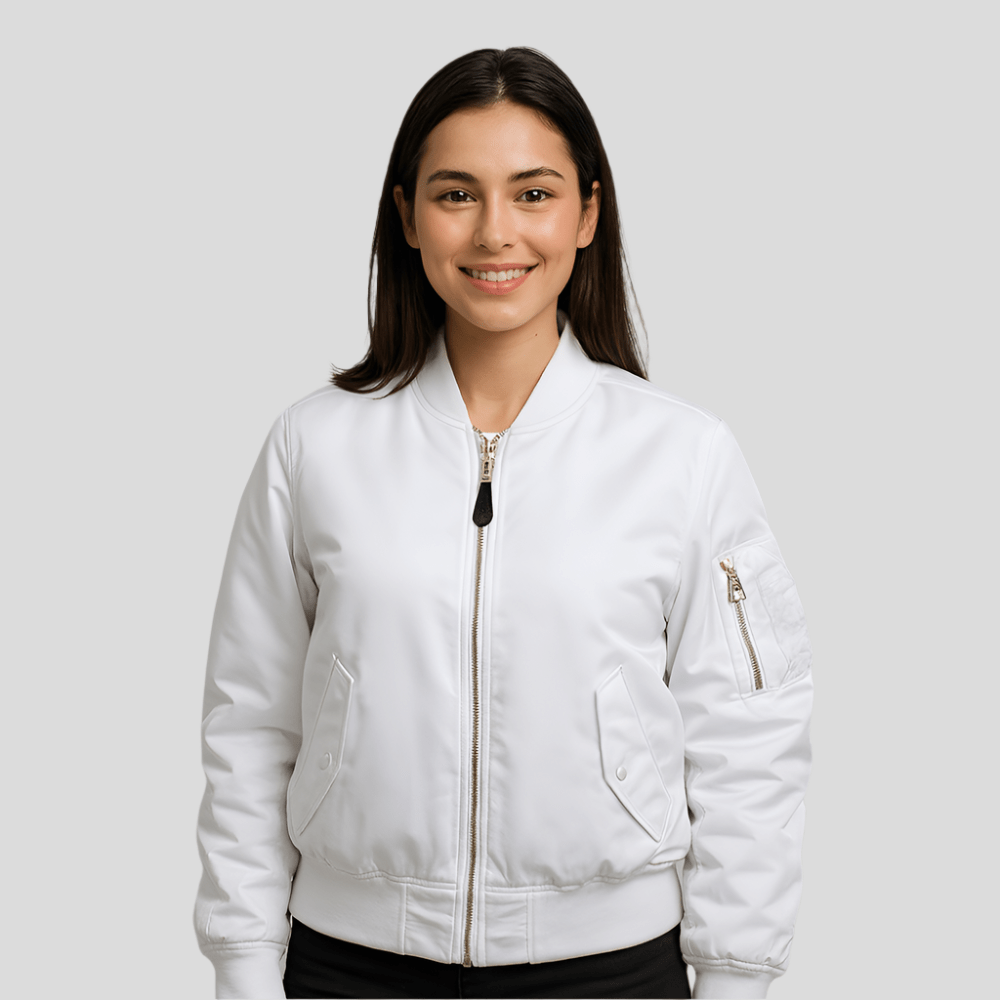 MA - 1 Pilotitakki naisille - Klassinen muotoilu - Ribbireunus - EmiyoSuomi - Bomberjacket - Nainen