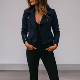 Marielle – Lyhyt Nahkatakki - Tyylikäs Mukavuus - Kevyt ja Monikäyttöinen - EmiyoSuomi - Takki Nainen