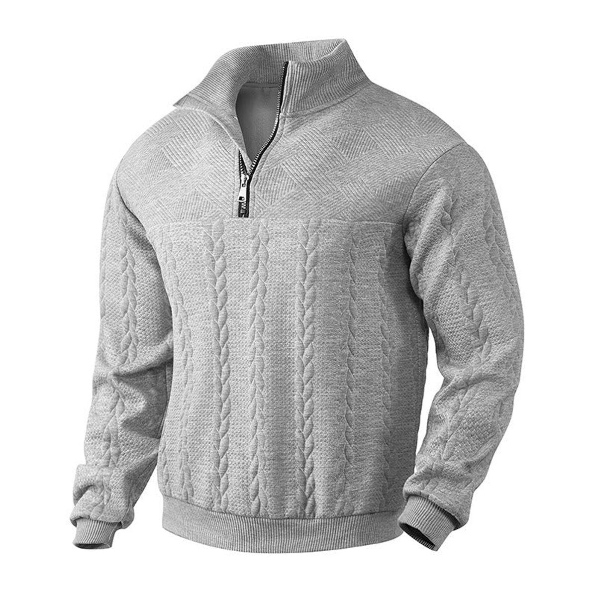 Miesten Neule | Cable Knit Pulli | Quarter-Zip