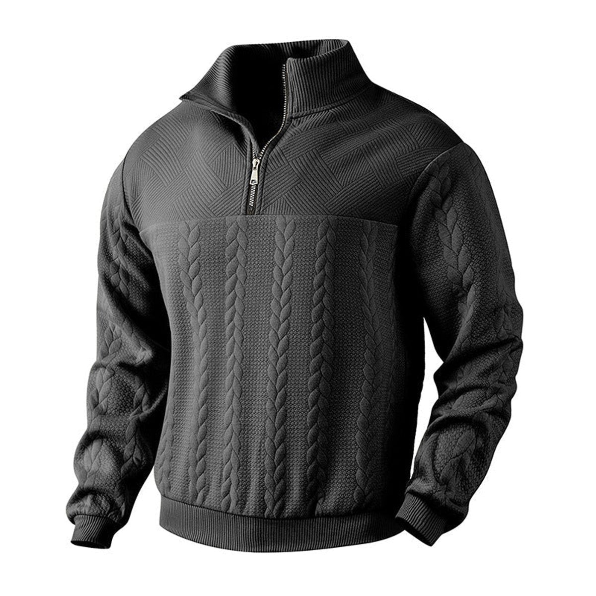 Miesten Neule | Cable Knit Pulli | Quarter-Zip