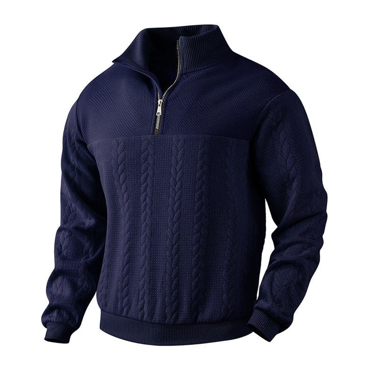 Miesten Neule | Cable Knit Pulli | Quarter-Zip
