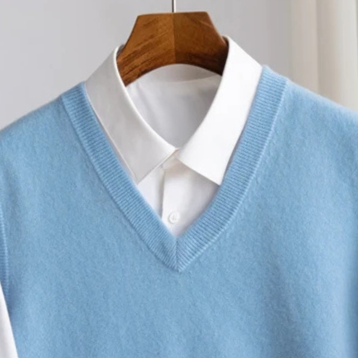 Miesten Merino Villaneule | V-kaula, Kerrostuva Neule