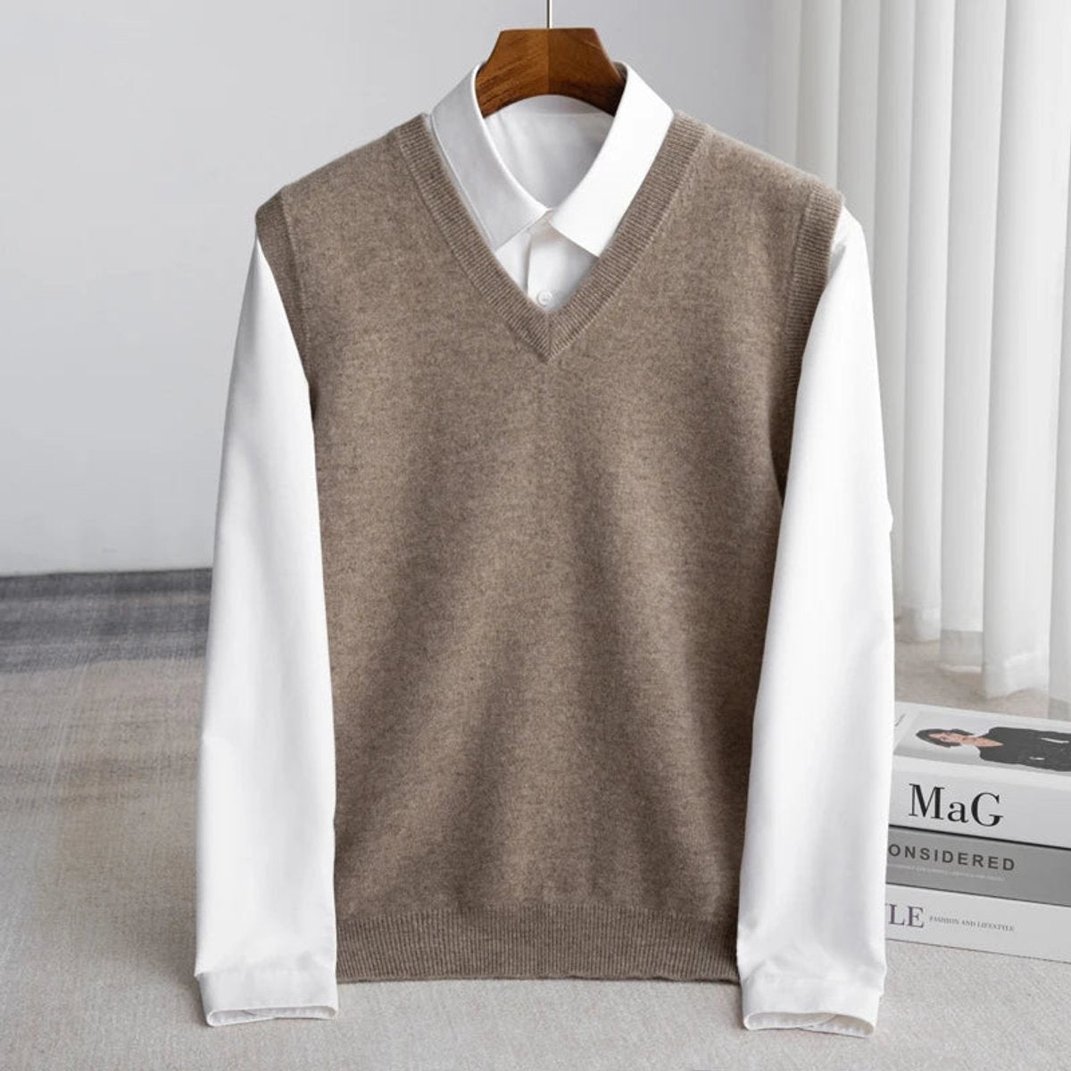 Miesten Merino Villaneule | V-kaula, Kerrostuva Neule