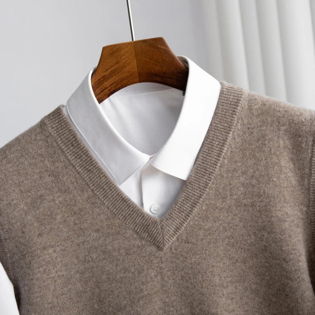 Miesten Merino Villaneule | V-kaula, Kerrostuva Neule
