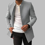 Miesten villakangastakki | Slim-fit, kaulukseton, avoin etu