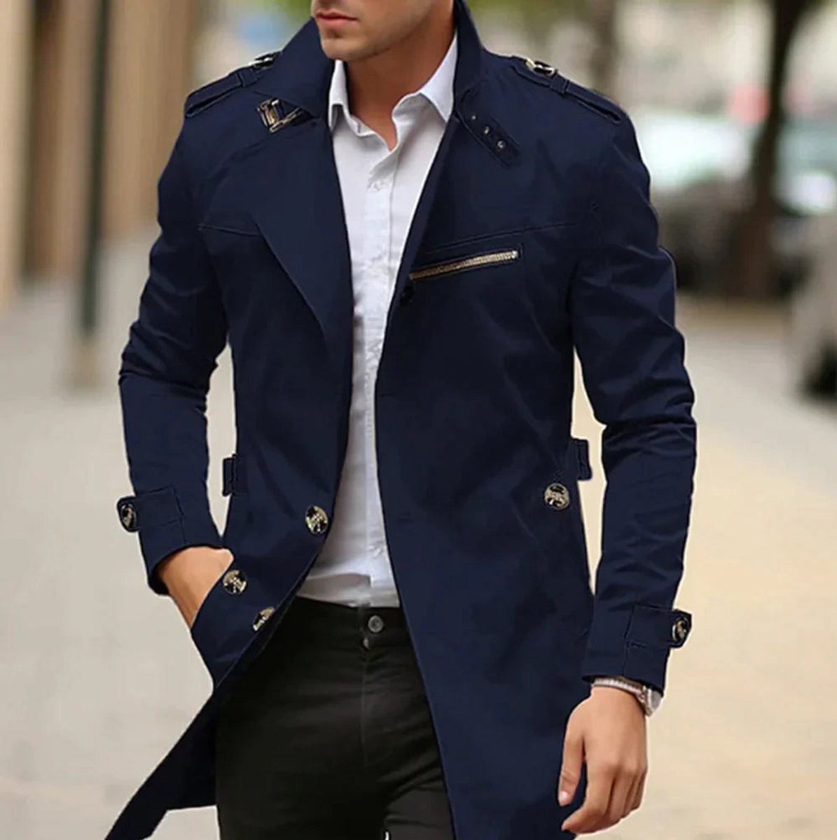 Miesten villapaita | Slim-Fit, kaksirivinen | Trenssi