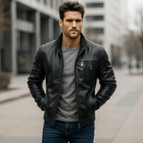 Miesten klassinen biker - takki – ajaton tyyli – kestävä laatu - EmiyoSuomi - Takit - Miehet