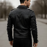 Miesten moottoripyörätakki – naruvedin – solkikiinnitykset – rento tyyli - EmiyoSuomi - Takit - Miehet