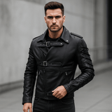 Miesten moottoripyörätakki – naruvedin – solkikiinnitykset – rento tyyli - EmiyoSuomi - Takit - Miehet