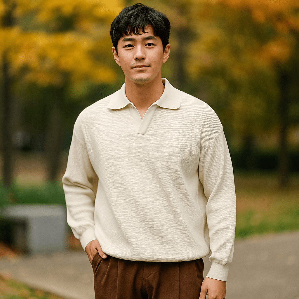 Miesten Neulepusero - Rentoa Istuvuutta - Ribattu Puuvillasekoitus - Pitkät Hihat - EmiyoSuomi - Villapaita Miehet