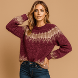 Mukava Lämmin Neulepaita - Pehmeä - Tyylikäs - Laadukas - EmiyoSuomi - Neulepusero Nainen