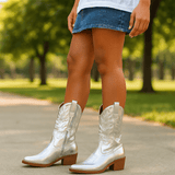 Naisten Cowboy - saappaat - Keskikalkki - Terävä Kärkinen - Sivuvedin - EmiyoSuomi - Saappaat Nainen