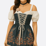 Naisten Dirndl - mekko - Mukava Materiaali - Kukkakuosi - Oktoberfest Trachten - muoti - EmiyoSuomi - Oktoberfest - Nainen