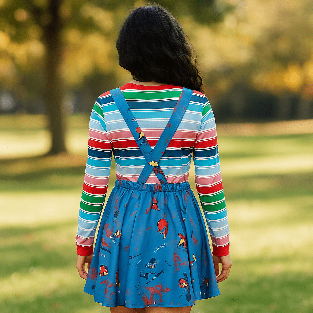 Naisten Halloween Puku Mekko - Pitkähiha - Pelottava Muotoilu - EmiyoSuomi - Halloween