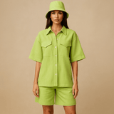 Naisten Hørtrøje - ja Shorts - Sarja – Rentouttava Istuvuus – Kätevät Taskut - EmiyoSuomi - Neulepusero Nainen