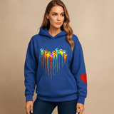 Naisten Huppari - Rentoa Istuvuutta - Sydänprintti - Pitkät Hihat - EmiyoSuomi - Neulepusero Nainen