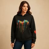 Naisten Huppari - Rentoa Istuvuutta - Sydänprintti - Pitkät Hihat - EmiyoSuomi - Neulepusero Nainen