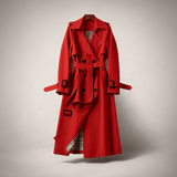 Naisten Kaksoisneuletrench - Klassinen Tyyli - Ajaton Ulkovaatetus - EmiyoSuomi - Takki Nainen