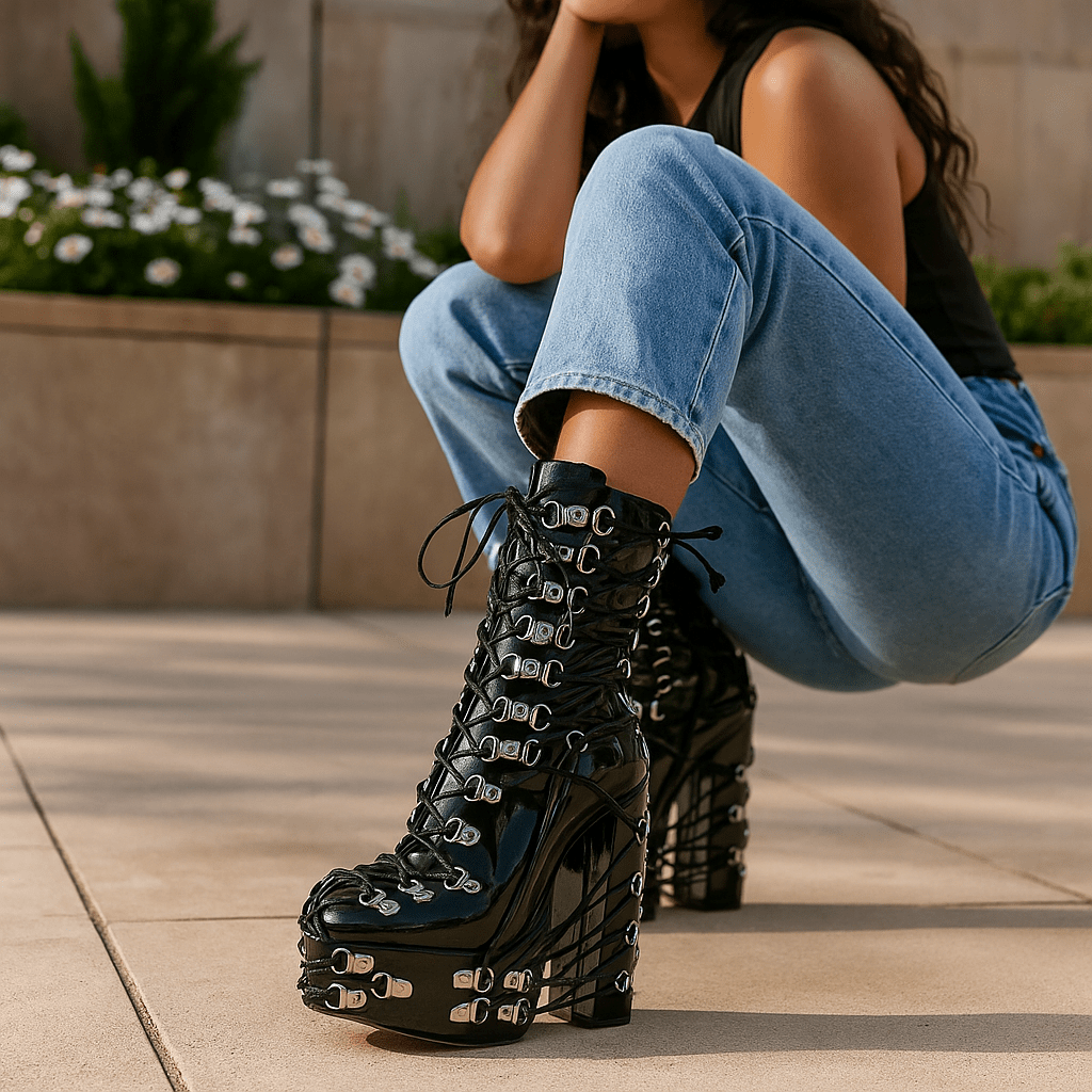 Naisten Korkean Suorituskyvyn Nauhakengät - Mukavuus - Tyyli - Kestävyys - EmiyoSuomi - Saappaat Nainen