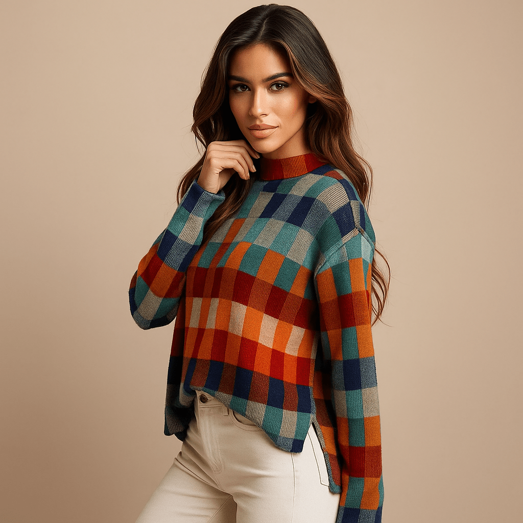 Naisten Neulepusero - Lämmin Kaulus - Mukavuus & Tyyli - EmiyoSuomi - Neulepusero Nainen