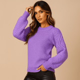 Naisten Neulepusero - Pehmeä - Lämmin - Tyylikäs - EmiyoSuomi - Neulepusero Nainen