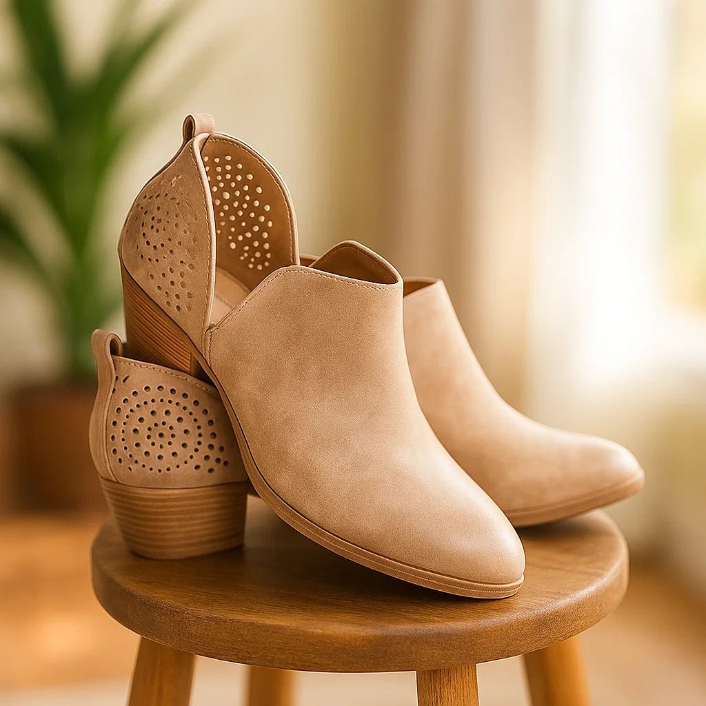 Naisten nilkkurit - ristikkäinen muotoilu - rei'itetty kantapää - EmiyoSuomi - Saappaat Nainen