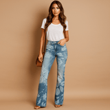 Naisten Rentot Kukka - taskut - Säännölliset Denim - farkut - Mukavuus & Tyyli - EmiyoSuomi - Farkut Naisten