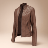 Naisten Slim Fit Takki – Mao Kaulus – Vetoketju – Lantiopituus - EmiyoSuomi - Takki Nainen