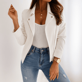 Naisten takki - Laskostettu kaulus - Elegantti mukavuus - Tyylikäs talvitakki - EmiyoSuomi - Takki Nainen