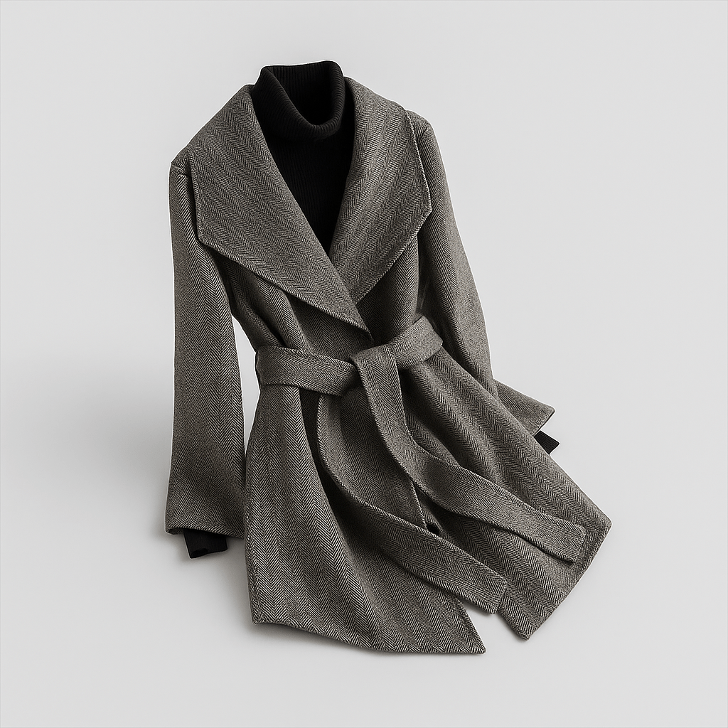 Naisten tiukasti istuva kaksirivinen takki - Elegantti malli - Tyylikäs muotoilu - EmiyoSuomi - Takki Nainen